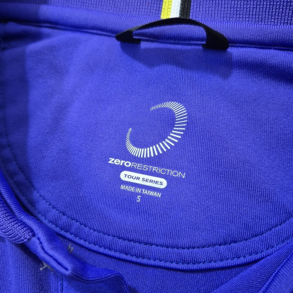 Zero Restriction Polo Shirt Mens Small Purple Tour Series Athletic Golf Stretch - Picture 3 of 8